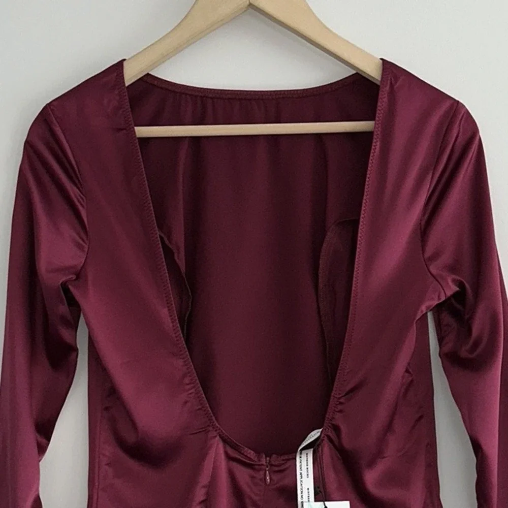 NWT MISTRESS ROCKS x HOUSE OF CB Gamble Dress Wine